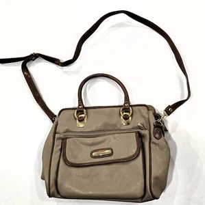 Capezio Women Cream / Tan Double Handle Shoulder Bag 12" x 10" x 4" Zipper VG - Picture 1 of 18