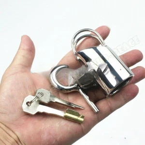 Dispositivo de castidad de jaula de acero inoxidable masculino PA bloqueo sigiloso correa de castidad punción - Imagen 1 de 6