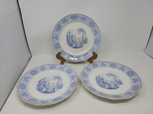 Set 3 piatti transferware blu antichi W. Adams ""ISOLA BELLE"", 10 1/2" metà 1800 - Foto 1 di 24