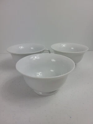 3 Pottery Barn PB White Footed Cups VGUC NO Chips Cracks Crazing or Staining  - Image 1 of 4
