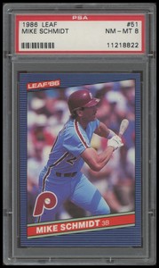 1986 Leaf Mike Schmidt PSA 8 NMMT #51 Baseball Card