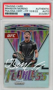 2022 Prizm Fearless Silver UFC Brandon Moreno On Card Auto PSA COA - Picture 1 of 2