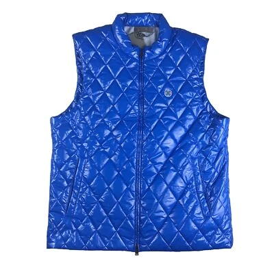 G/Fore Vest Men XL Racer Blue Full Zip Wool Lined Filled Quilted Golf Jacket NWT - Image 1 of 4