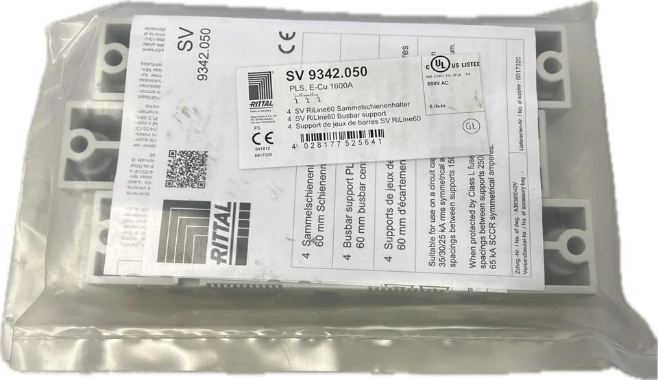 3x Rittal SV 9340.050 Sammelschienenhalter - Image 1 of 1