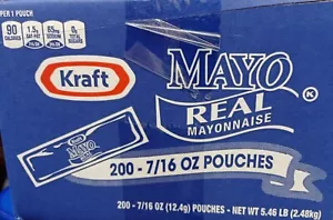 Kraft Real Mayo Mayonnaise Einzelportion Beutel Pakete - 200er-Pack - Bild 1 von 4