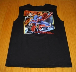 New Spider-Man Sleeveless Tank Top T-Shirt Black Cotton Boys Large 10/12 - Picture 1 of 6