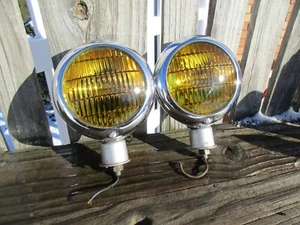1930's-1940's-1950's-1960's GROTE 211 FOG LIGHTS WITH MOUNTS/HOT STREET RAT ROD - Picture 1 of 5