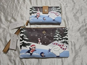 Neu mit Etikett Bandolino passende große Clutch & Geldbörse Weihnachten Eisbär Kalbsleder - Bild 1 von 13