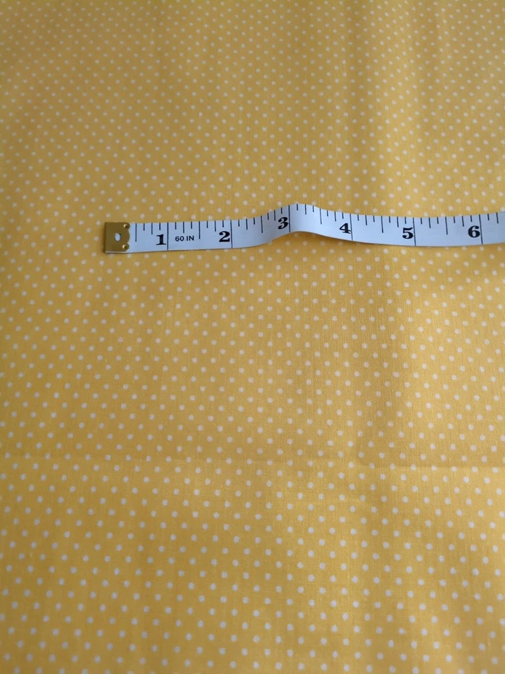 Tecido 100% algodão ponto amarelo por jarda 44" de largura  - Imagem 1 de 1