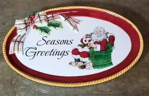 Fitz & Floyd Weihnachten "Dear Santa" Claus Plätzchen Spruch Tablett Keramik Teller - Bild 1 von 6