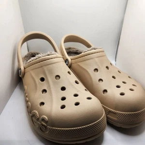 Crocs Herren 10 Damen 12 Baya Gefütterte Clog Komfort Schuhe Hellbraun Chai Unisex 205969 - Bild 1 von 9