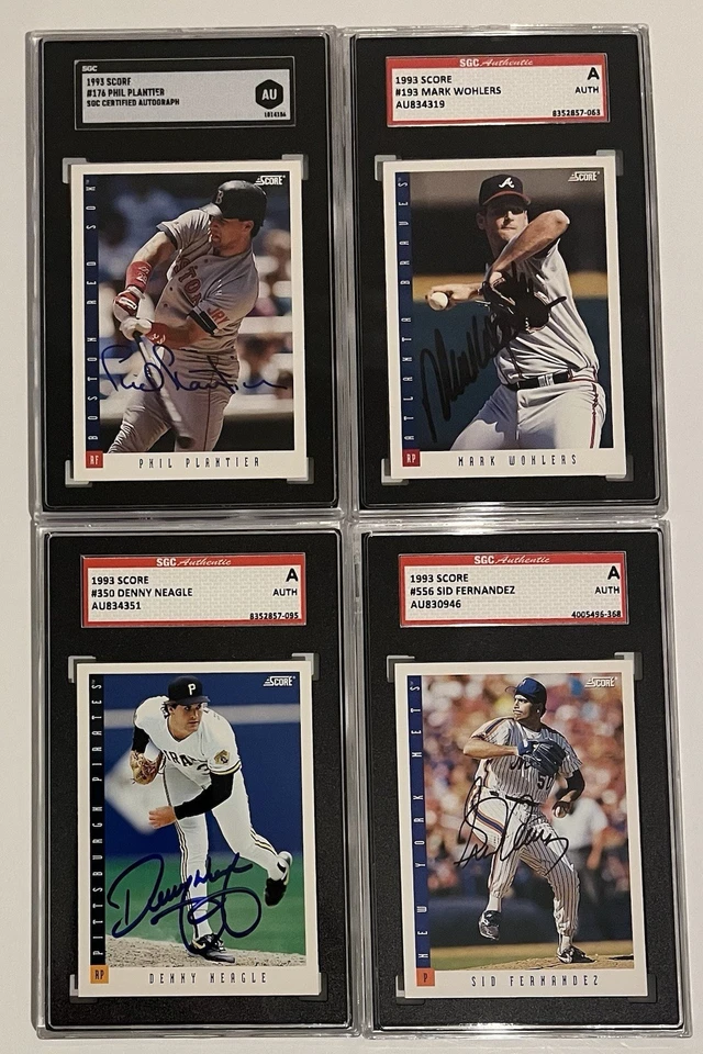 (4) Signed 1993 Score - Mark Wohlers Denny Neagle Sid Fernandez Plantier - SGC - Image 1 of 4