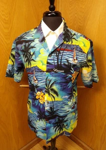 Royal Hawaiian Creations blaues Hemd mit Knopfleiste Made in Hawaii Large neu ohne Etikett S11 - Bild 1 von 3