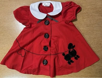 Vestido De Colección Para Niña Bonnie Baby Negro Temático Caniche Con Mangas Abullonadas Talla 18 Meses Foto 1 de 2