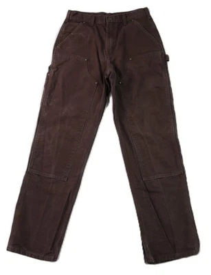 Pantalones de carpintero CARHARTT B136 EE. UU. Para hombre 30 x 33 marrón lona pato doble rodilla Foto 1 de 4