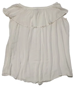 Scharnier Damen Einheitsgröße Viskose Rüschen Schulterfrei Weiß Bluse Lockerer Bezug - Bild 1 von 8