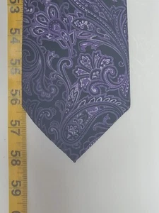 Croft & Barrow Men's Necktie Purple And Black Paisley 100% Silk Necktie Tie - Picture 1 of 8