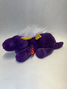 Aurora Laid Back Floppy Purple Snoozes Stuffed Plush Dragon With Tags 17” - Picture 1 of 21