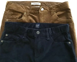 2 slim fit stretch corduroy pants GYMBOREE GAP boys 14 27 x 27  EXC COND - Picture 1 of 5
