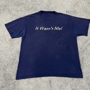 T-shirt It Wasnt Me grande blu shaggy hip hop maniche corte collo a equipaggio leggero - Foto 1 di 24