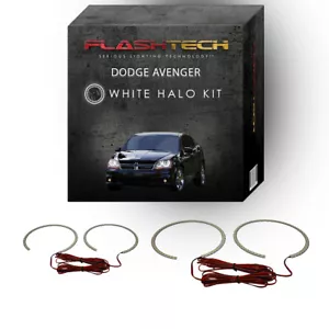 White Angel Eye LED Headlight Halo kit for 2008-2015 Dodge Avenger Headlights - Bild 1 von 8