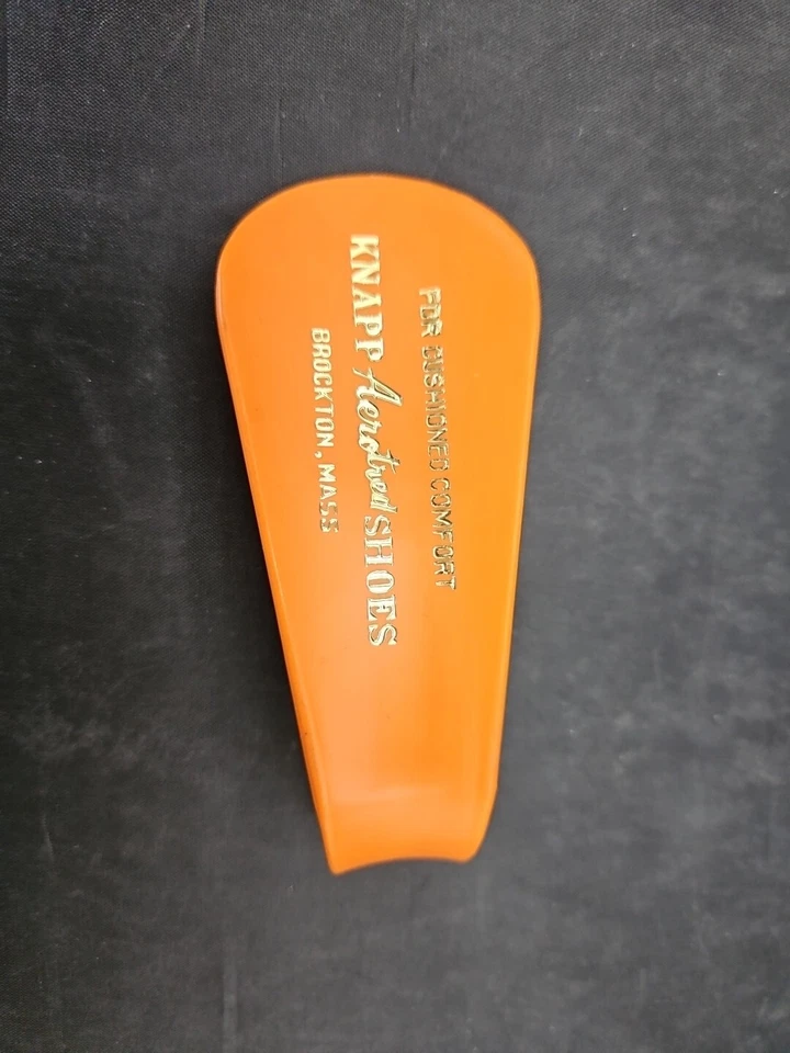 Zapatos vintage Knapp AEROTRED zapato cuerno publicidad naranja Brockton Mass Foto 1 de 4