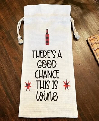 Bolsa de vino decorativa - hecha a mano Foto 1 de 2