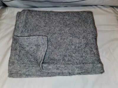 H&M Gray Baby Blanket Wool Cotton Waffle Thermal Weave Stroller Throw 35x28" - Image 1 of 4