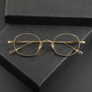 Hand Made Pure Titanium Eyeglass Frames Women Men Luxury Oval Glasses KMN9918 - Picture 1 of 19