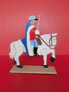 LUCOTTE : FIGURINE SILHOUETTE EN BOIS : OFFICIER SPAHIS MAROCAIN A CHEVAL - Imagen 1 de 6