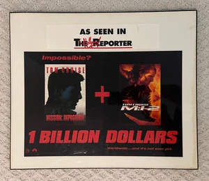 Rare Tom Cruise Mission Impossible/M:i2 Plaque Billion $ Promo Movie Advertising - Picture 1 of 15