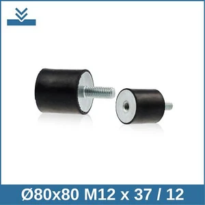B Ø80x80 M12 x 37 NK 55° Shore Gummipuffer Schwingungsdämpfer - Bild 1 von 2