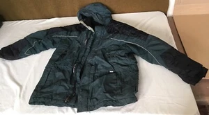 Pacific Trail Heavy Parka Coat Outdoor Wear Dark Green Black READ Vintage 90s - Picture 1 of 12