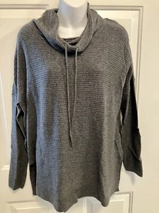 Kinross Cashmere Blend Sweater Size Small/Medium Gray Funnel/Cowl Neck Tunic - Picture 1 of 5