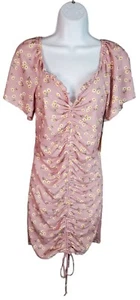 Vestido Liberty Love Juniors Talla Mediana Púrpura Floral Acanalado Manga Corta ¡Nuevo! - Imagen 1 de 3