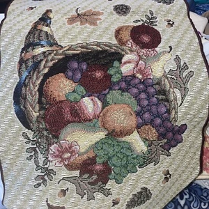 Tapestry Thanksgiving Cornucopia Natures Harvest  Table Runner Dinner 72”X 13” - Picture 1 of 16