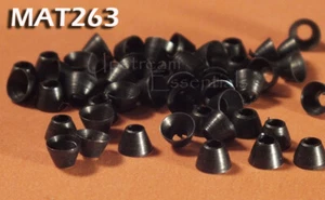 Brass Tapered Cone Heads for Fly Tying Black 1/8" 3mm 50 pkg MAT263  - Picture 1 of 1