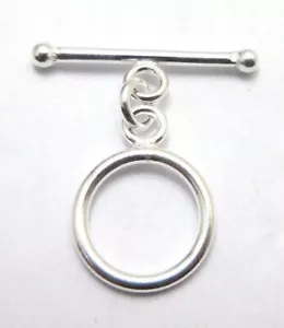10 SET 15X26MM BALI TOGGLE CLASP STERLING SILVER PLATED JEWELRY MAKING - Picture 1 of 3