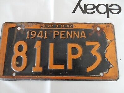 Antique Pennsylvania 1941 License Plate • 25$