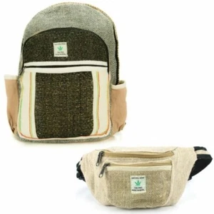 Natural Artesanal Cáñamo Bolsa LoudElephant Nepal Festival Hippy Boho Mochila - Picture 1 of 11