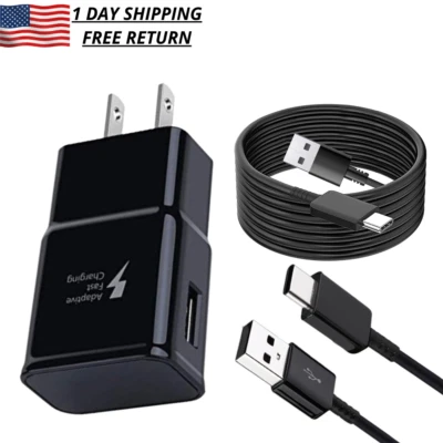 For Android Samsung Phone Adapter Fast Charger Type C With Charging Cable Cord - Image 1 of 4