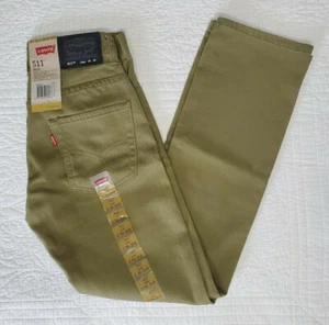 NEW Boys Levis 511 Jeans Slim Fit Olive Green SZ 12 14 16 # 91R511 E91 - Picture 1 of 4