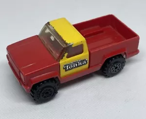 1978 Tonka Mini Pickup Truck Red With Yellow 4” Length - Made In USA - Picture 1 of 6