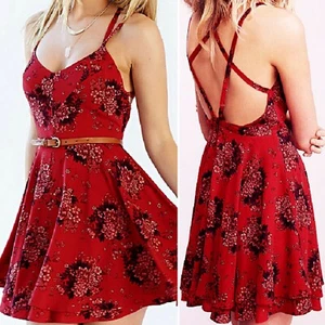 Womens Summer Floral A-Line Fit Mini Dress Holiday Party Cocktail Beach Sundress - Picture 1 of 11