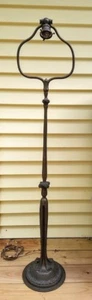 FINE UNUSUAL L.C. TIFFANY STUDIOS DORE BRONZE FLOOR LAMP HARP SHAPE RARE # 577 - Picture 1 of 12