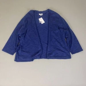Croft & Barrow Cardigan Sweater Lightweight Knit Plus Size 2X Navy Blue Open NWT - Picture 1 of 13