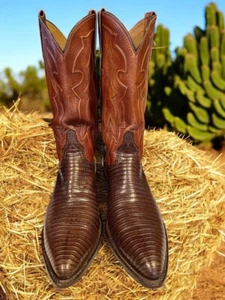 Lucchese Classics Handmade Exotic Tegu Lizard L405204 9.5-B 2001 WOW! 253-22312 - Picture 1 of 11