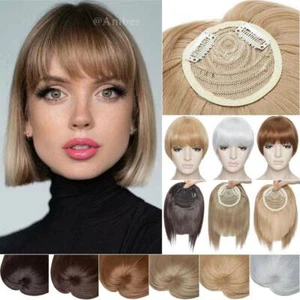 Real Short Full Head Band Topper Hair Piece As Human Hair Extension Straight MH6 - Picture 1 of 18