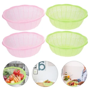 4 Pcs Fruit Washing Bowl Food Strainer Colander Plastic Strainers - Picture 1 of 12