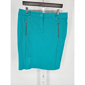 Cortefiel Damen Größe 14 knielanger Bleistiftrock hellblau strukturiert - Bild 1 von 4